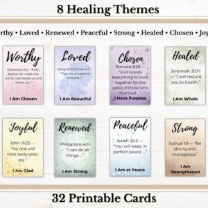 Grace to Heal is a 32-card Christian affirmation deck designed to support emotional healing